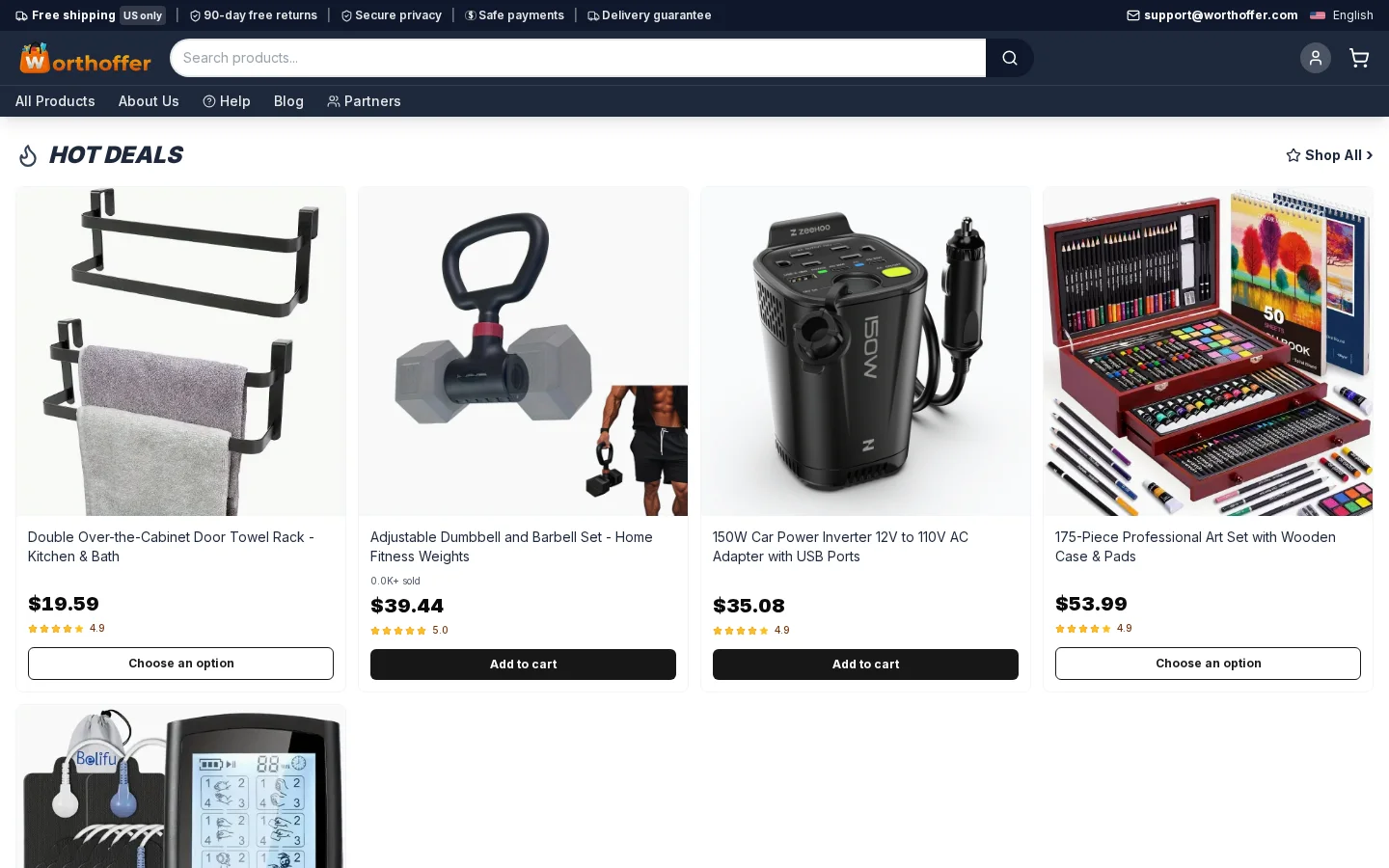 Worth Offer public homepage, showing its current visitor experience